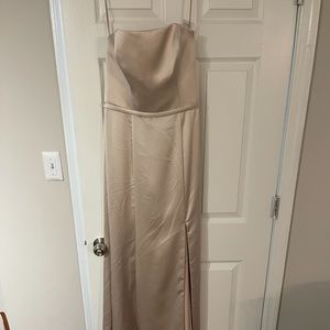 Champagne Fluid Satin Bridesmaid Dress